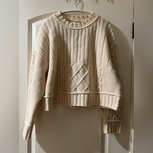 Chloe Textured Knit Cream Sweater